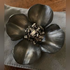 Alexis Bittar black lucite flower brooch